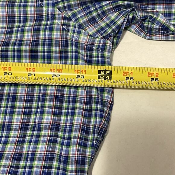 Ralph Lauren Button Down Shirt Mens M-15 1/2 Blue Plaid Long Sleeve Classic Fit - Picture 10 of 11